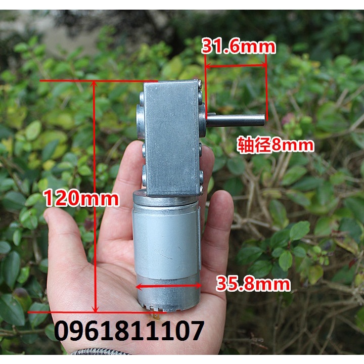 Motor giảm tốc 24V 150 vòng trục D8 8mm