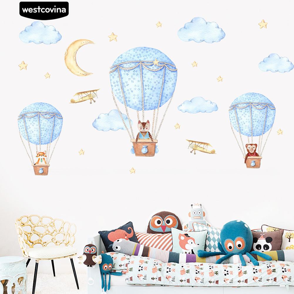 Miếng dán tường trang trí hình khinh khí cầu xinh xắn dễ thương