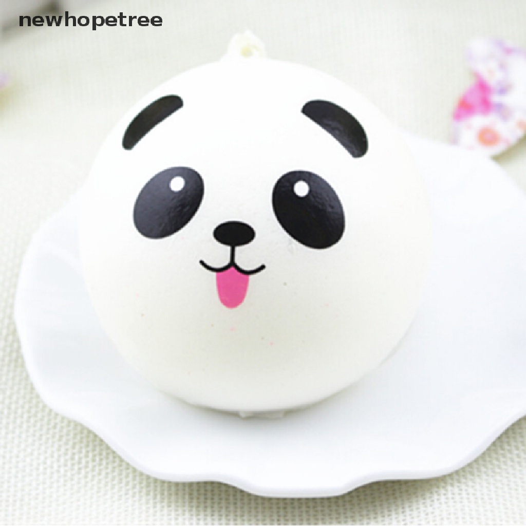 Đồ Chơi Bóp Tay Hình Gấu Trúc 1X 4cm Bằng Nhựa Pu Cho Điện Thoại Di Động / Chìa Khóa