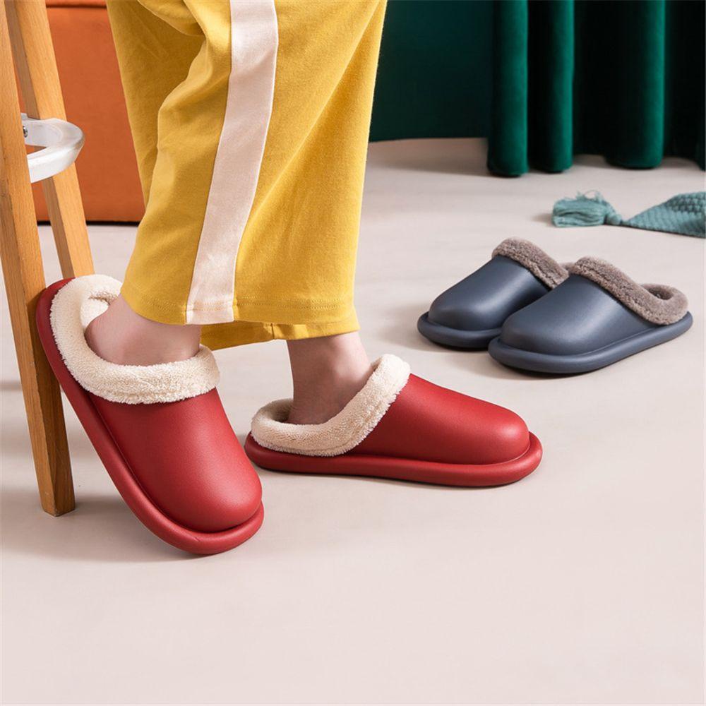 .Dép Đi Trong Nhà Lót Lông Chống Thấm Nước Giữ Ấm Cho Nữ