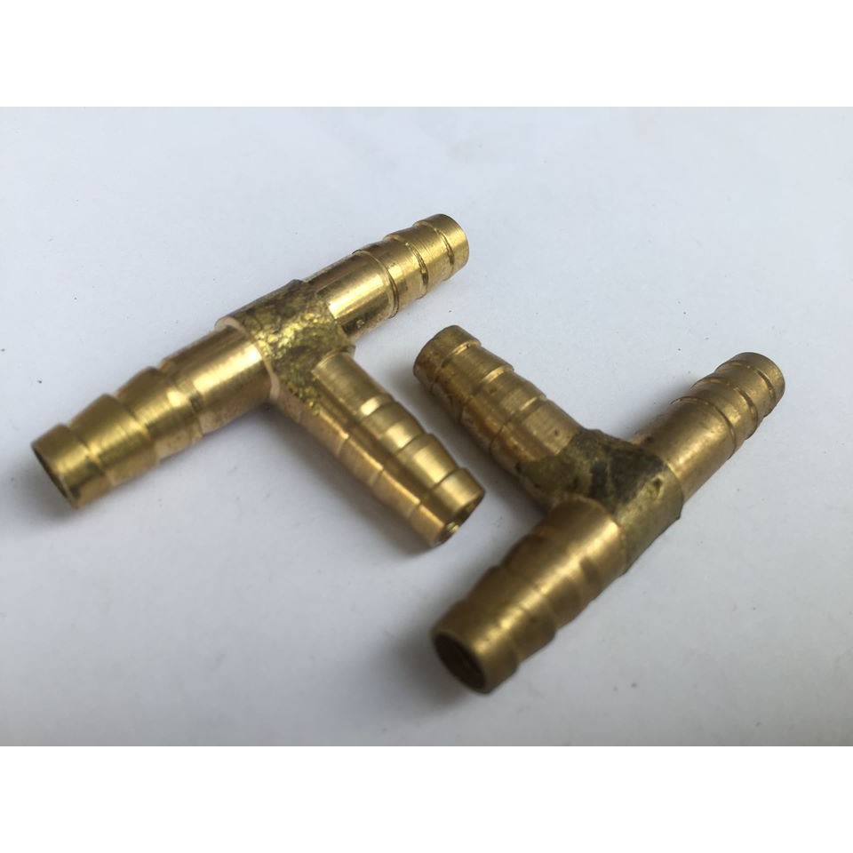 2 chiếc tê đồng nối dây dẫn mềm đường kính 8mm