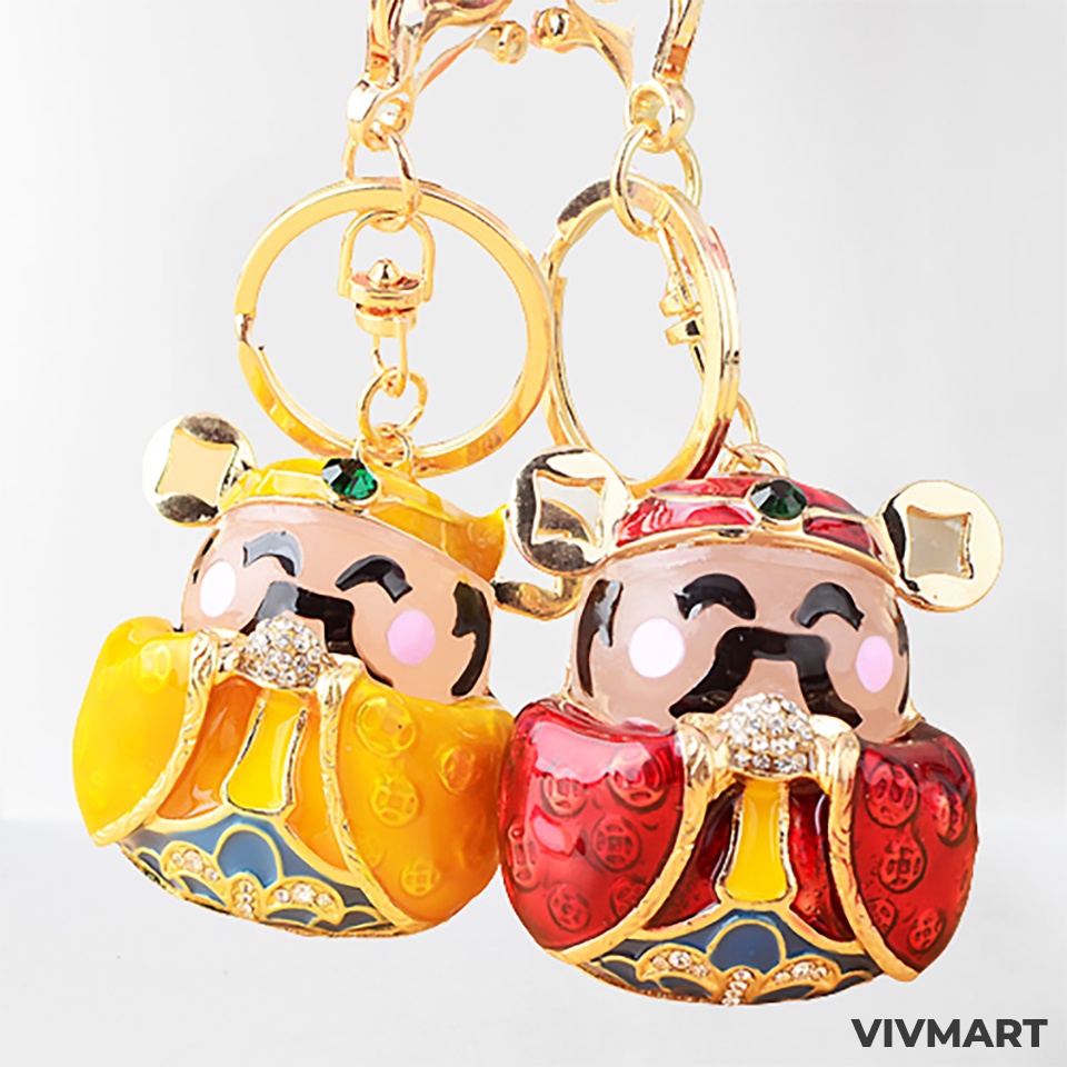 [TÀI LỘC] Móc Khóa Phong Thủy Thần Tài, Vượng Tài Phát Lộc, May Mắn An Khang, Dư Giả Quanh Năm