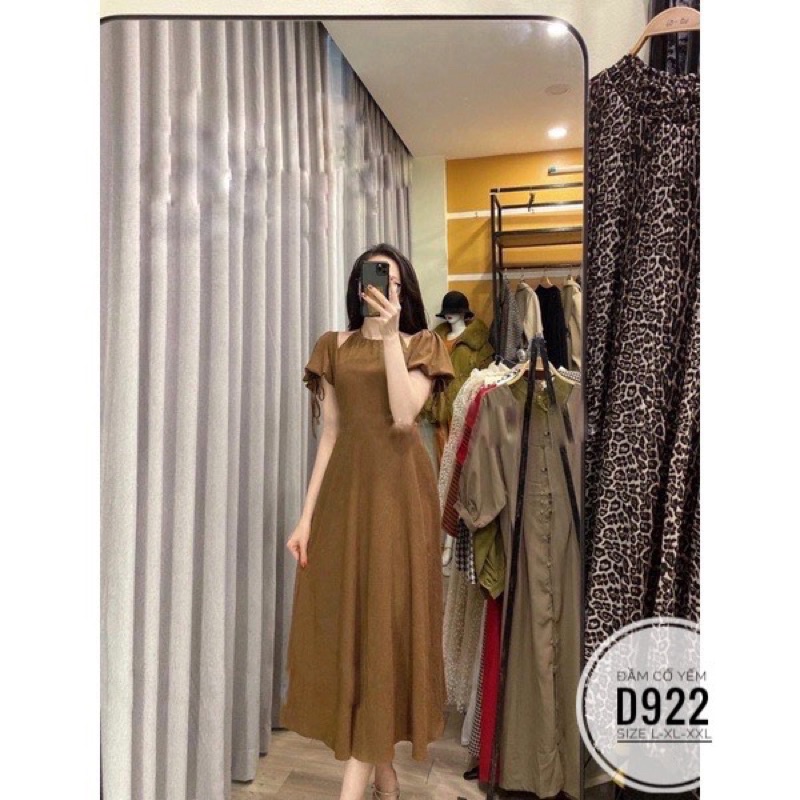 Bigsize Đầm maxi cổ yếm D922