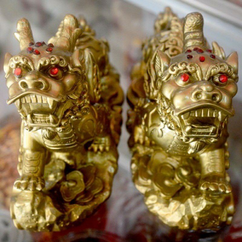 Cặp tì hưu phong thủy, chiêu tài lộc cao 12cm