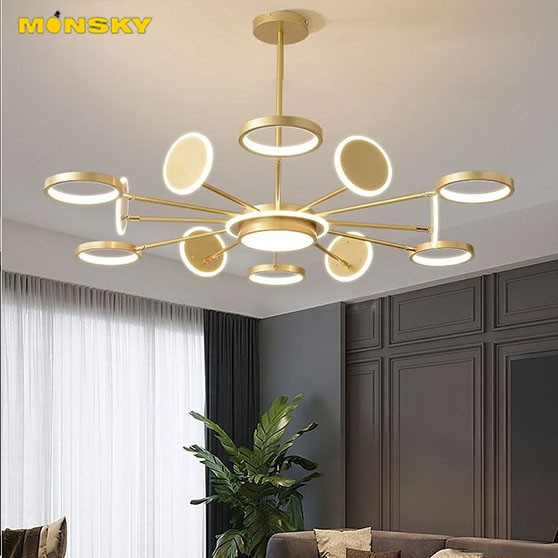Đèn thả MONSKY RAZER loại 12 bóng phong cách sang trọng với 3 chế độ ánh sáng - kèm điều khiển từ xa - (168).