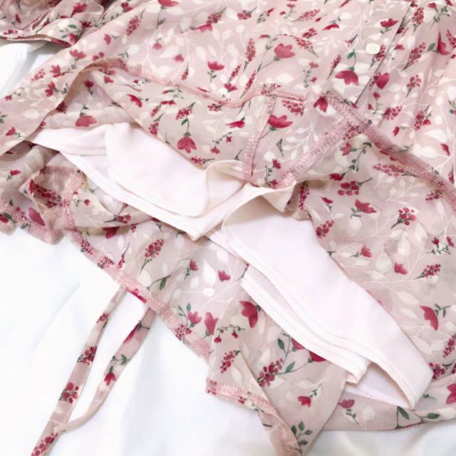 ORDER+ẢNH THẬT| Đầm voan 2 dây trễ vai hoa nhí Ulzzang siêu cute