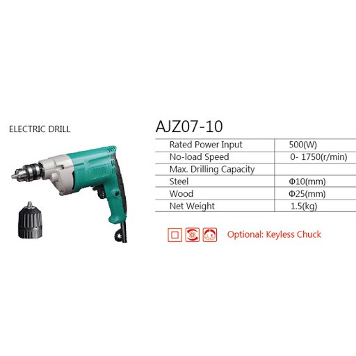AJZ07-10 Máy khoan 500W DCA 10mm [chính hãng]