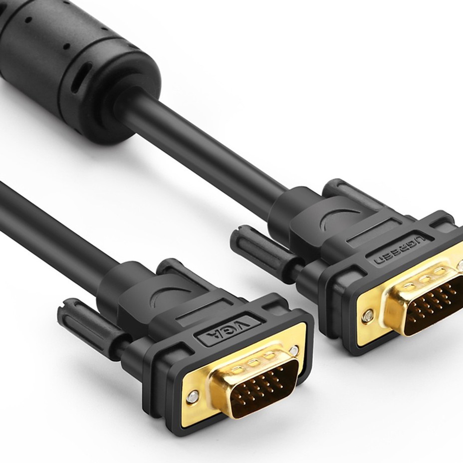 Cáp VGA Ugreen 1m 1.5m 2m 3m 5m cho máy chiếu màn hình máy tính - Hàng chính hãng