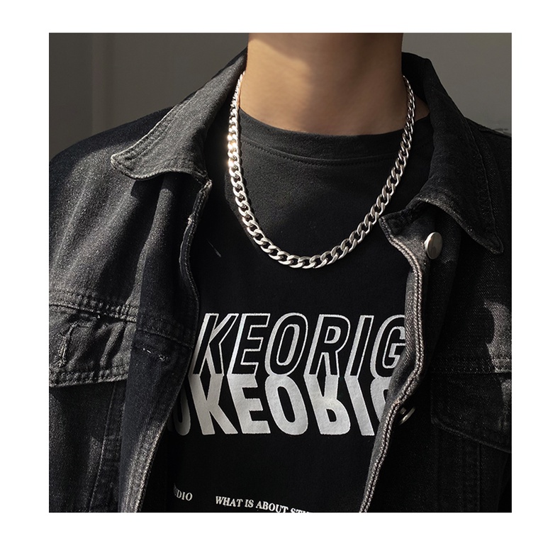 Vòng cổ thép không gỉ dây xích nhiều kích thước phong cách Hiphop, Hàn Quốc dành cho nam nữ Unisex- Chuỗi trơn