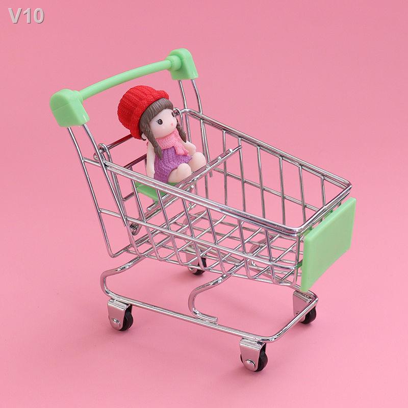 ™﹍Miniature mini giỏ mua hàng thực phẩm chơi túi siêu thị xe đẩy búp bê phụ kiện nhà mô hình trang trí cảnh