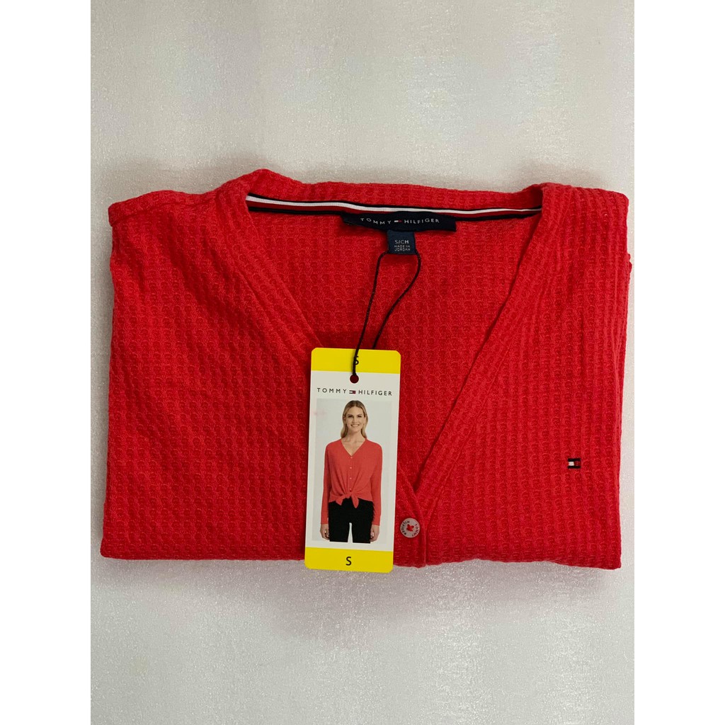 ÁO THUN LEN TAY DÀI NỮ TOMMY HILFIGER SIZE S MÀU ĐỎ