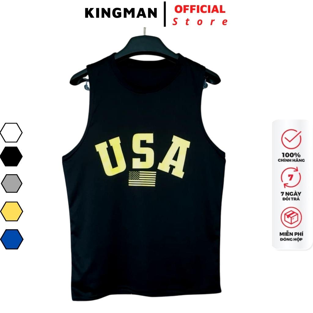 Áo thun ba lỗ nam 𝐊𝐈𝐍𝐆𝐌𝐀𝐍  chuẩn gym nữ in hình  áo tanktop nam nữ vải lụa cao cấp thoáng mát