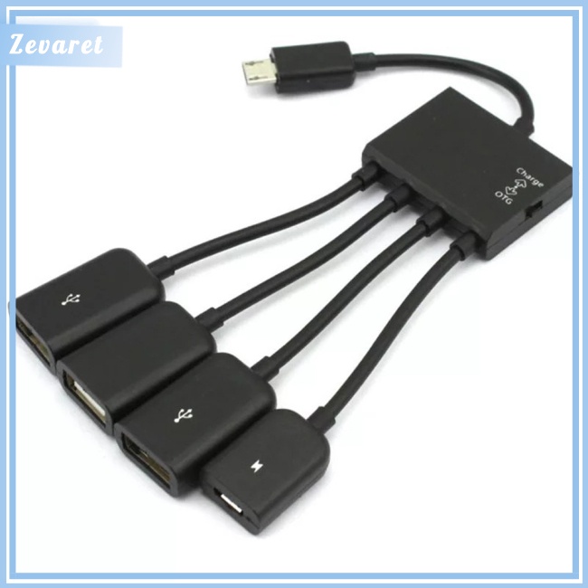 Đầu Chia Otg Micro Usb 4 Cổng Có Công Tắc Otg Usb 2.0 Chuyên Dụng Cho Điện Thoại