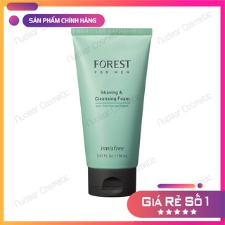 Sữa rửa mặt kết hợp làm mềm vùng da cạo râu innisfree Forest for men Shaving & Cleansing Foam 150ml