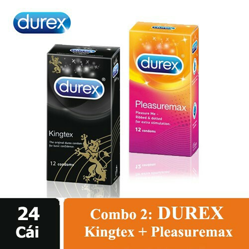 [Combo 2 Hộp] Bao cao su Durex Kingtex và Pleasure - BCS GÂN GAI - 2 hộp 24 bao