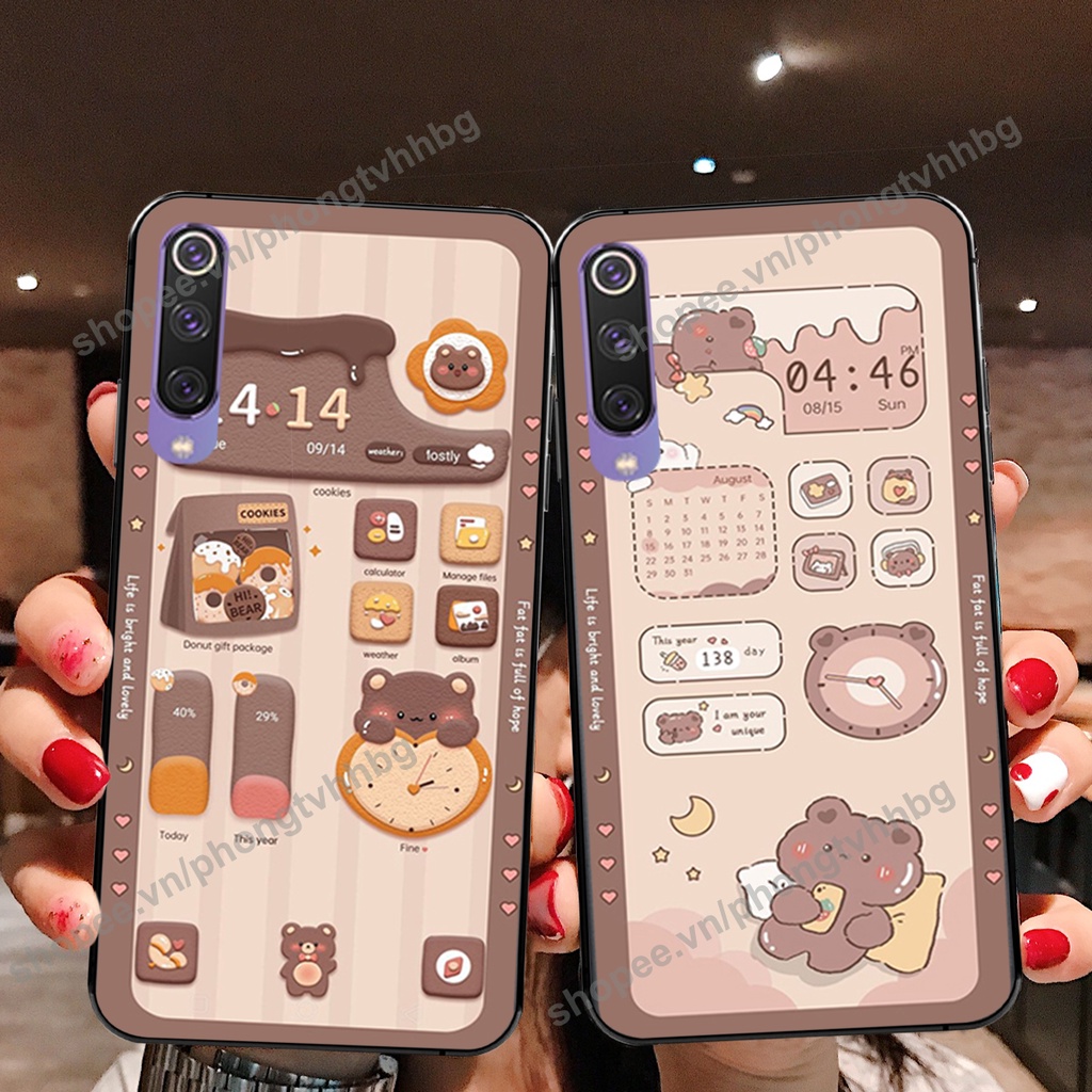 Ốp lưng Xiaomi Mi 9 / MI 9 SE gấu,thỏ trắng , đồng hồ dễ thương cute cực đẹp