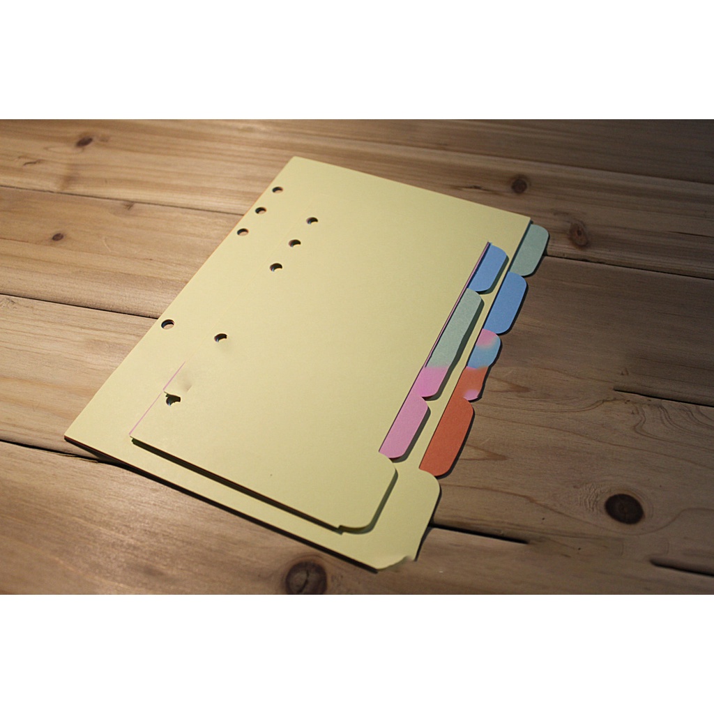 Bìa sổ còng binder KOLANO tab phân trang 5 tờ A5 A6 6 lỗ 5 màu tiện dụng SN-001338
