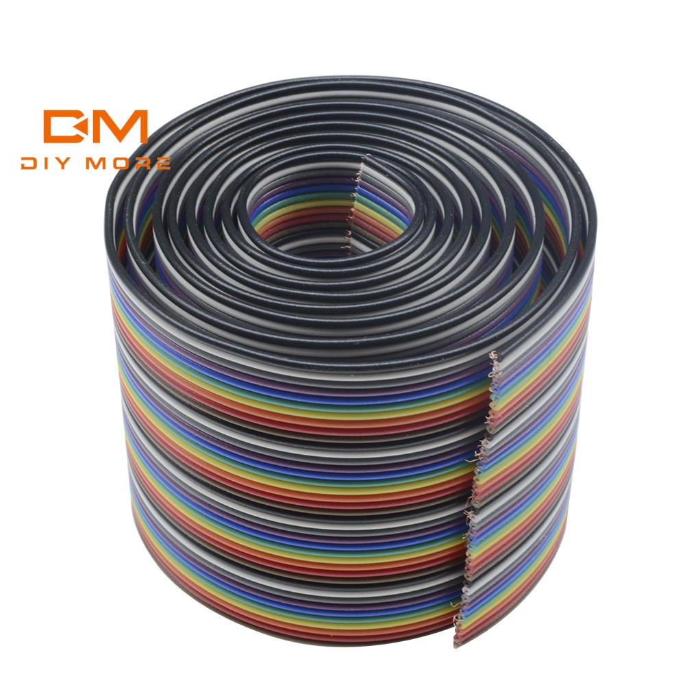 Diymore Dây Cáp Ruy Băng Màu Cầu Vồng 1M 3.3Ft 40 Chân