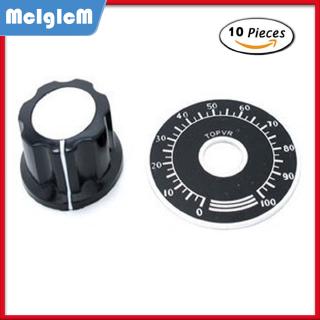 Set 10 núm vặn A03 và tấm xoay chiết áp kỹ thuật số có thang đo MF-A03 chuyên dụng