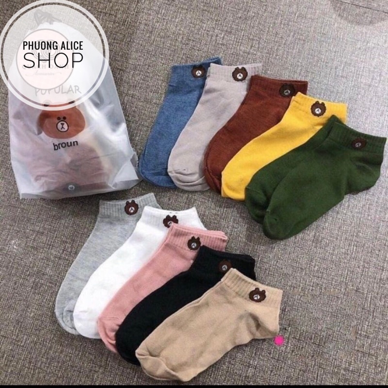 ❌FREE SHIP❌Combo đôi tất gấu cổ ngắn hoạ tiết dễ thương có video thật.