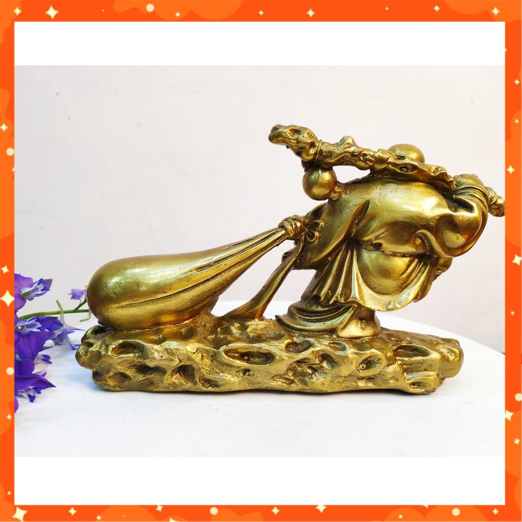 Tượng Di Lặc Kéo Bao tiền bằng đồng mang tài lộc, may mắn, hạnh phúc.