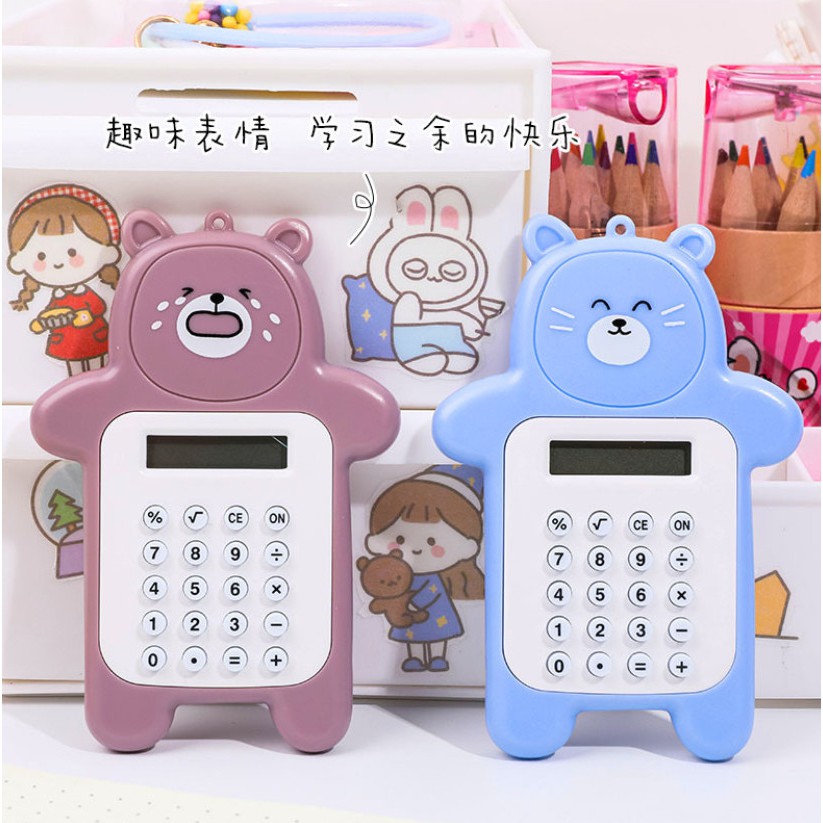 Máy tính cầm tay mini hình gấu mập đáng yêu nhiều khuôn mặt biểu cảm cute giá rẻ