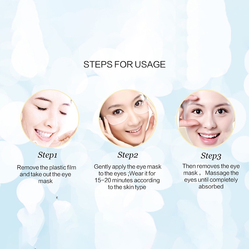 1 Cặp 2 Mặt Nạ Mắt Collagen Pha Lê Chống Nếp Nhăn Loại Bỏ Quầng Thâm Dưỡng Ẩm JP5
