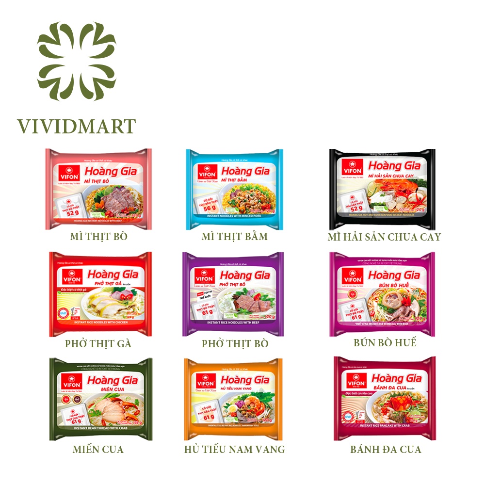 [Toàn quốc][Gói lẻ] VIFON HOÀNG GIA: MÌ (THỊT BẰM, THỊT BÒ), PHỞ (BÒ,GÀ), HỦ TIẾU NAM VANG, BÁNH ĐA CUA THỊT THẬT –VIFON | BigBuy360 - bigbuy360.vn