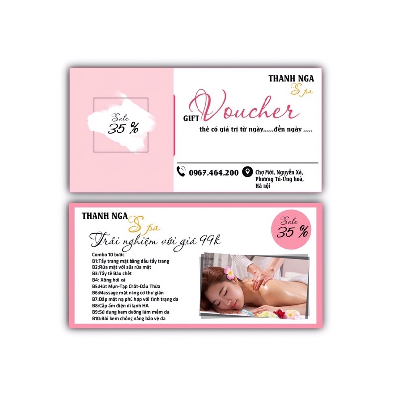 100 voucher , thẻ liệu trình, thẻ tích điem  MIỄN PHÍ THIẾT KẾ
