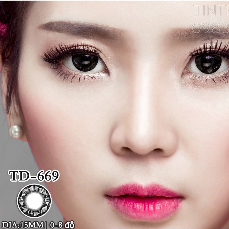 Kính Áp Tròng Tinteye Lens TD-669 Kim Cương Đen