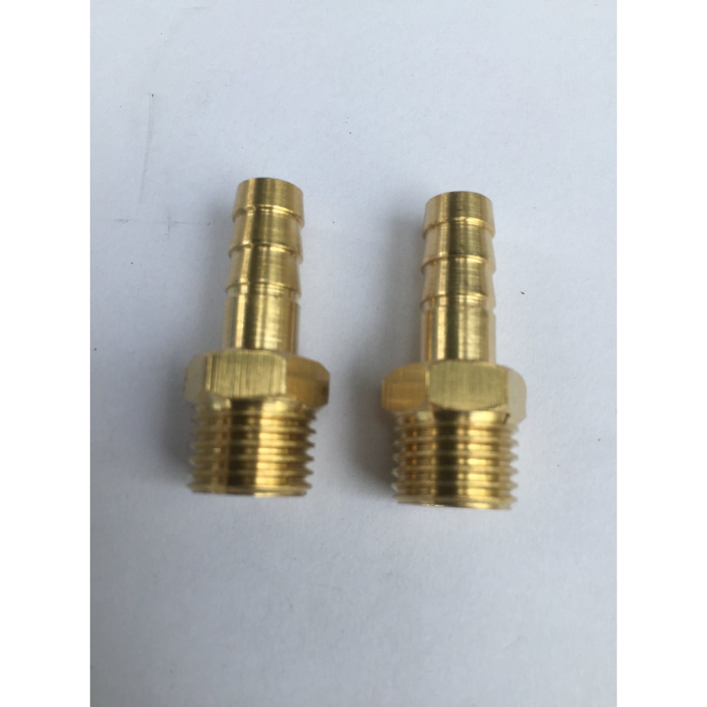 2 chiếc kép đuôi chuột, nối đồng một đầu ren ngoài 12mm một đầu nối ống mềm 9mm