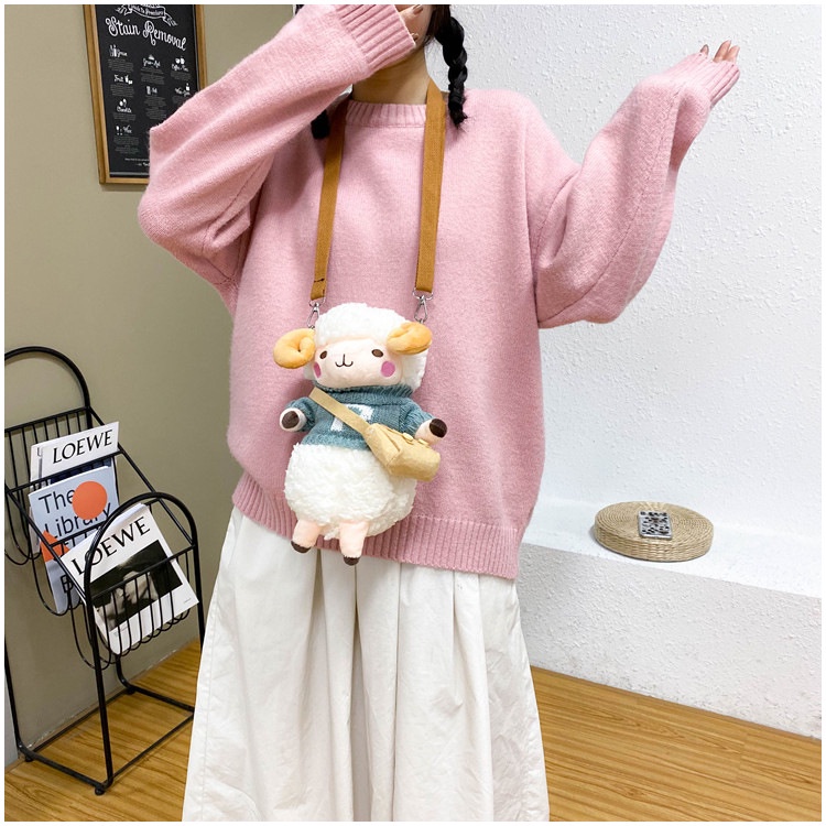 [CÓ SẴN] Túi xách đeo chéo cừu bằng bông TX08