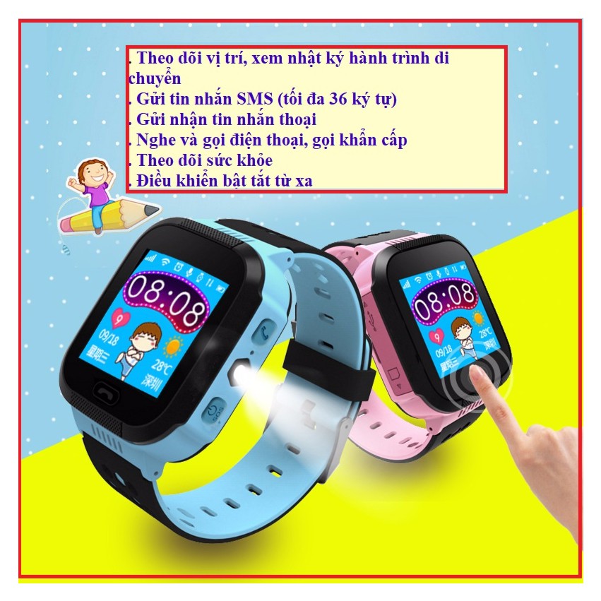 Đồng hồ định vị trẻ em GPS Tracker Y21G mới nhất (Xanh Dương) + Tặng đồng hồ thời trang phong cách