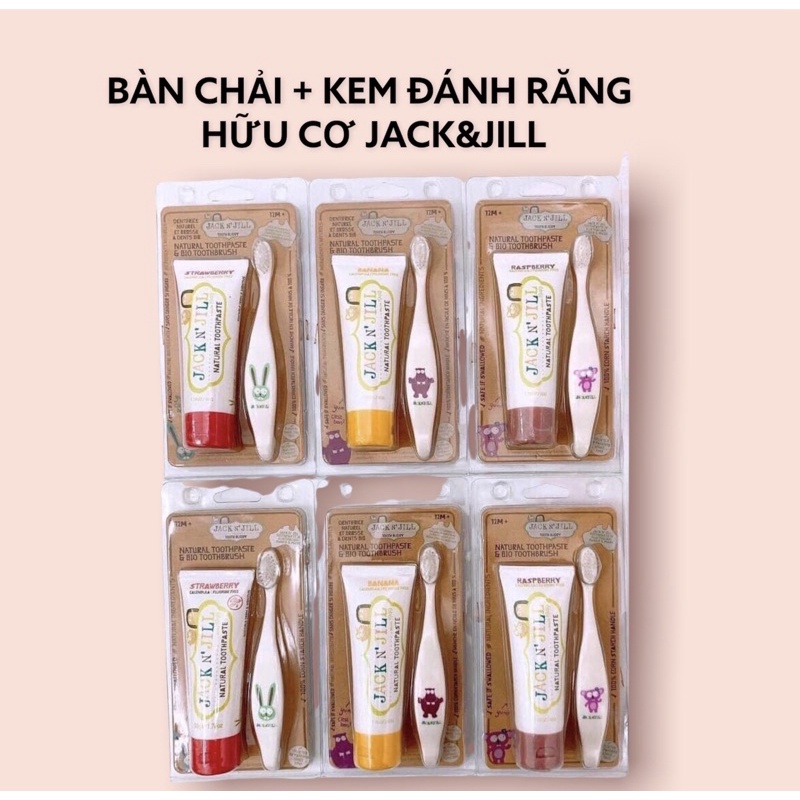 Set bàn chải và kem đánh răng Jack n’ jill cho bé (đọc kỹ phân loại)