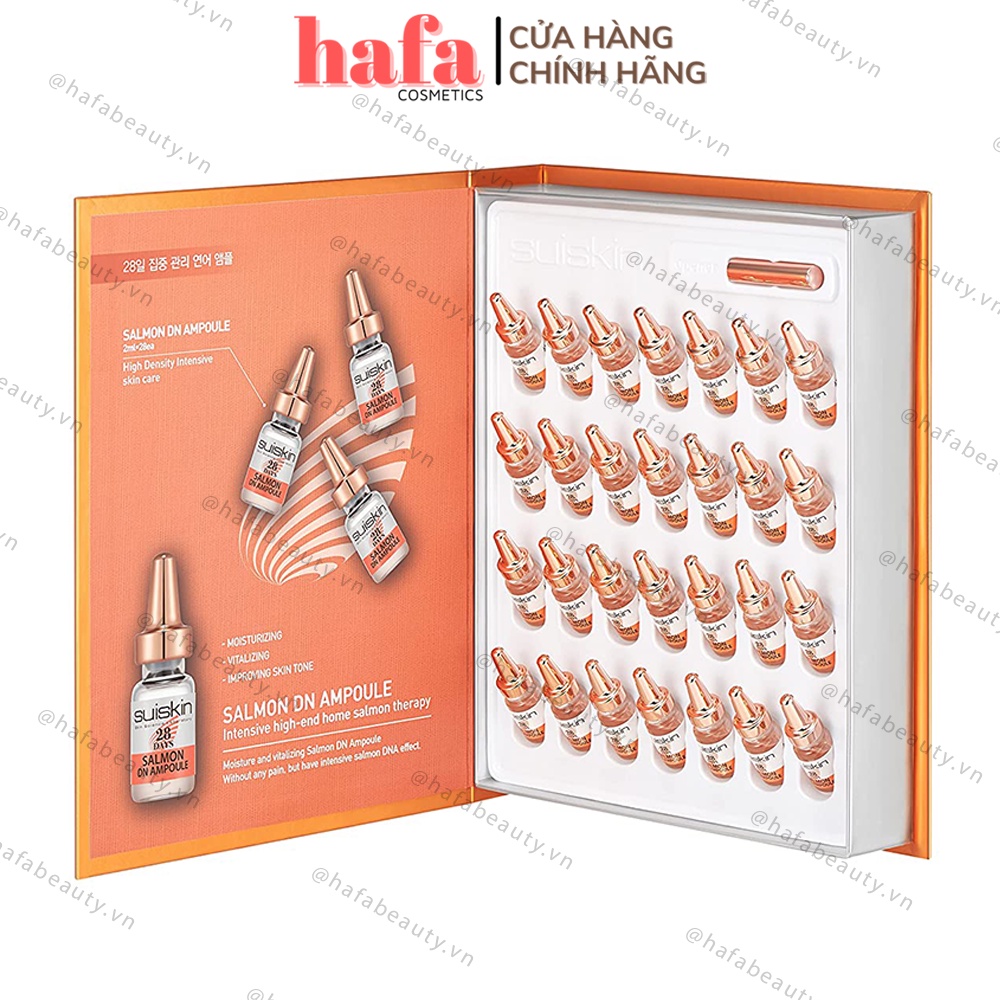 Set Tinh chất Tế bào gốc từ DNA trứng cá hồi giảm mụn, dưỡng da căng mịn Suiskin Salmon DN Ampoule 2ml