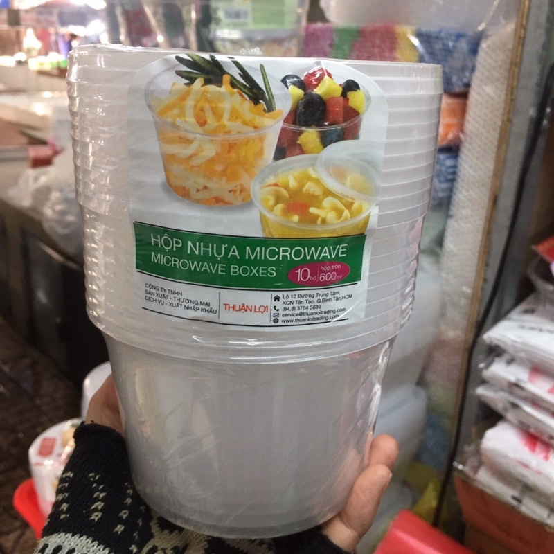 Hộp nhựa đựng thực phẩm có nắp lốc 10 cái