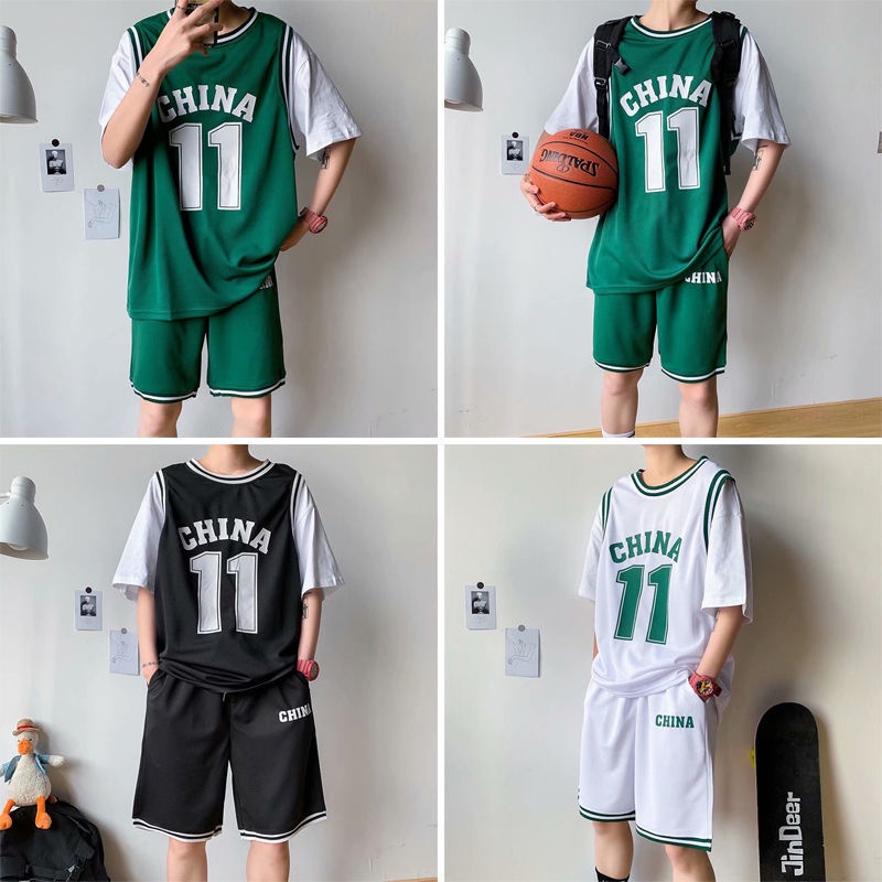 Áo bóng dá T-shirt Quần áo thể thao Bộ Đồ Thể Thao Bóng Rổ Ngắn Tay Thời Trang Mùa Hè Hàn Quốc Dành Cho Nam