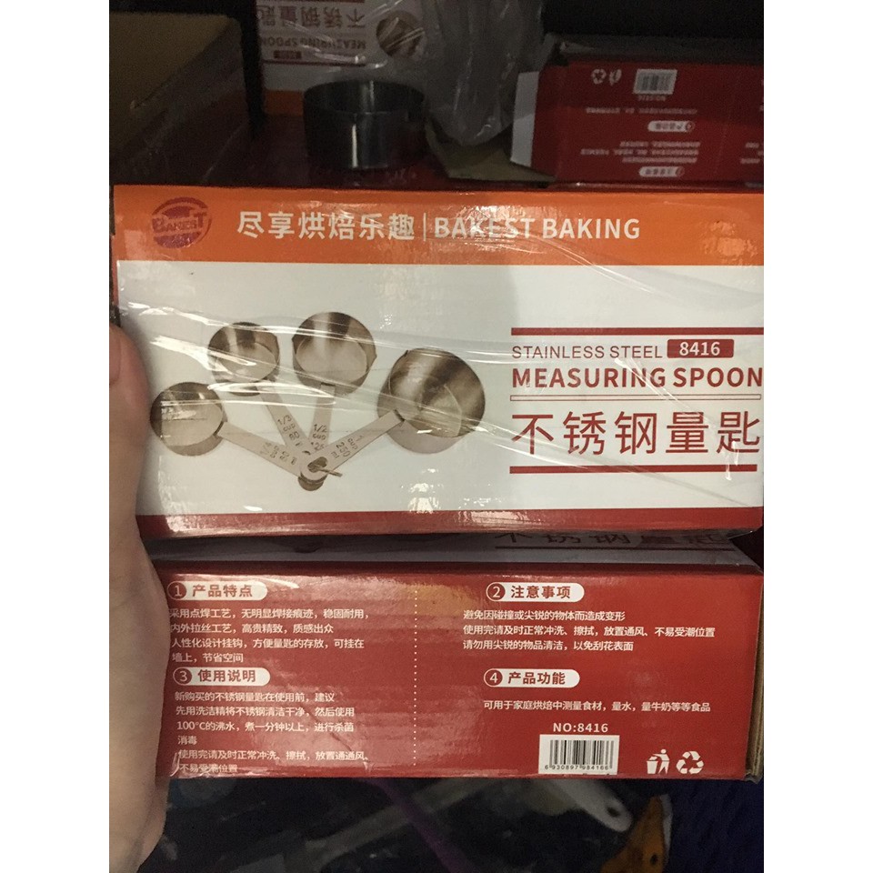 Bộ 4 cup đong Inox cao câp