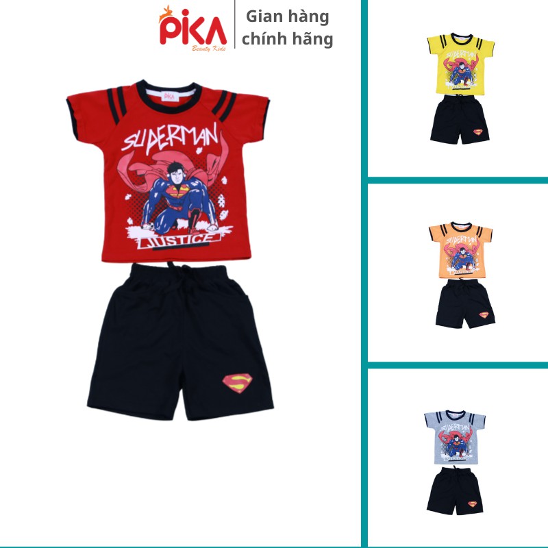 [TẶNG QUÀ]Bộ siêu nhân - bé trai - PIKA KIDS chất liệu cotton mềm mịn bộ quần áo trẻ em