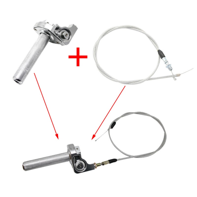 ACERBIS 22mm CNC Aluminum Acerbs Throttle Grip Quick Twister + Throttle Cable