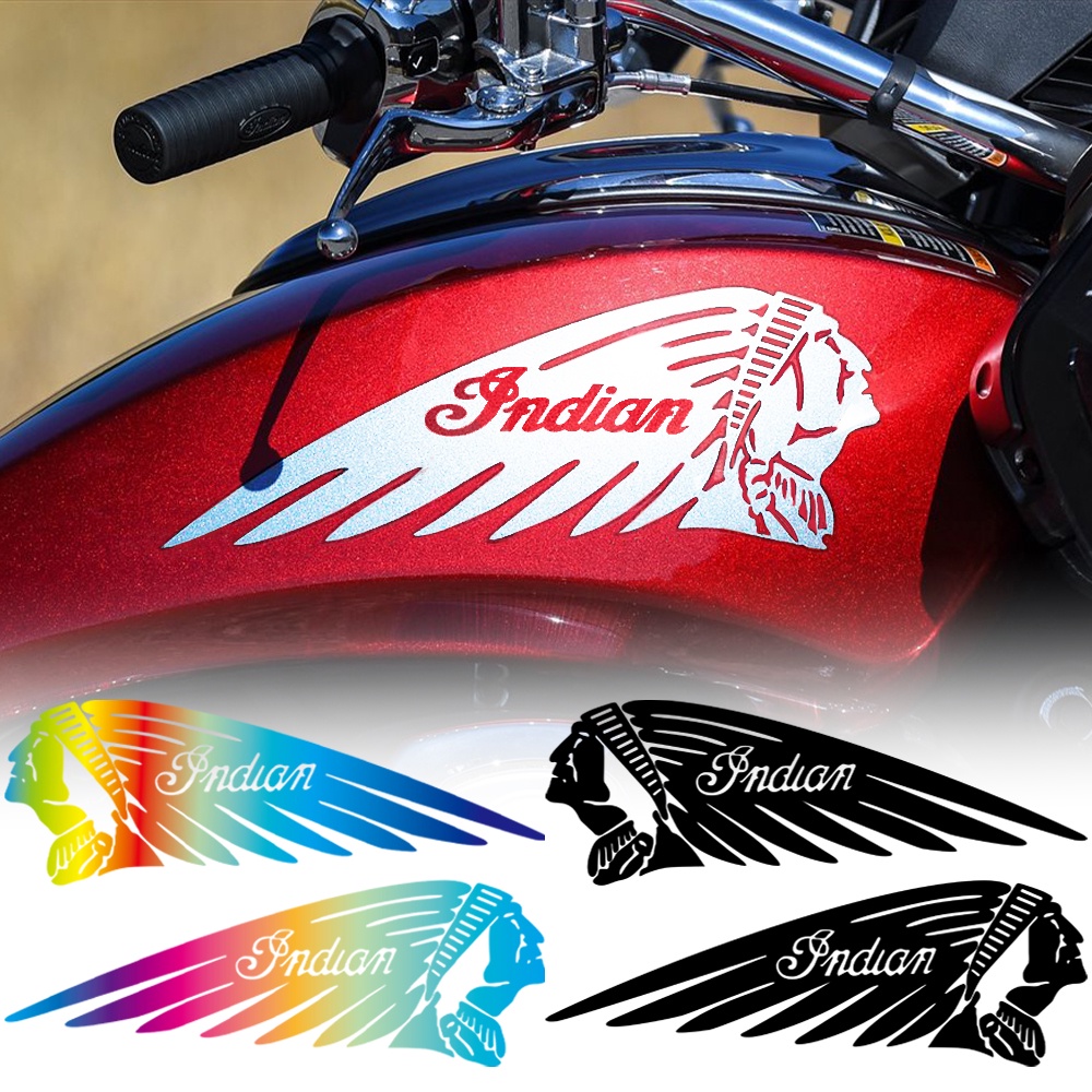 Phong cách điêu khắc đầu lông vũ của Ấn Độ Xe máy Sticker phản quang Đề can bình xăng cho Harley Davidson Road King Classic Street Glide