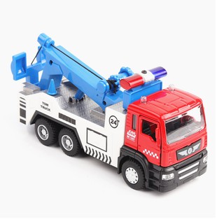 Mô hình xe ô tô cứu hộ đồ chơi trẻ em tỉ lệ 1:50 xe chạy cót bằng hợp kim nhựa có đèn và âm thanh mở được cửa xe