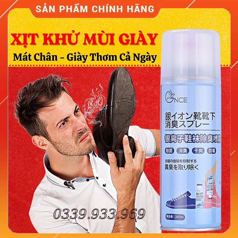 Chai Xịt Khử Mùi Giày Dép NaNo Bạc, Xịt Khử Mùi Hôi Chân