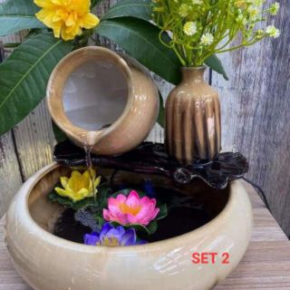 THÁC NƯỚC PHONG THỦY MINI GỐM SỨ BÁT TRÀNG