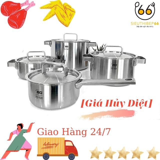 [Hàng Hot] Bộ Nồi Inox 4 Chiếc Đáy Liền  LIMITED EDITION 1796, Đáy 5 Lớp Liền Khối, Dung Tích 2-6L, Bộ Nồi Bếp Từ Đức