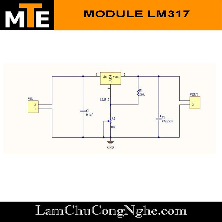 Mạch nguồn hạ áp LM317 - Module nguồn có điều chỉnh điện áp