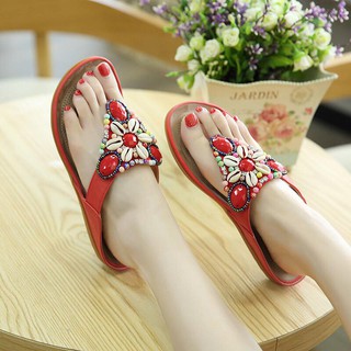 Dép nữ đính đá thổ cẩm sang trọng	- D224