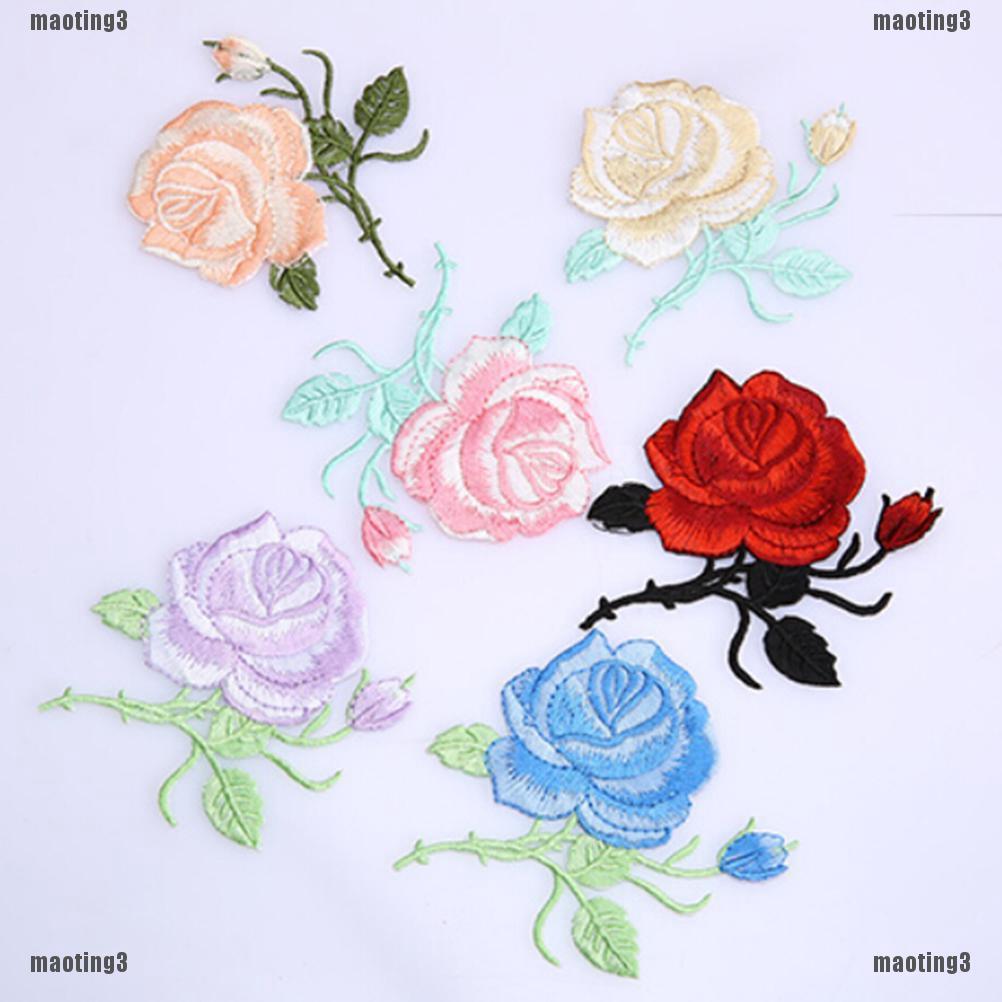 Sticker Ủi Thêu Hình Hoa Hồng