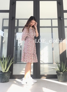 Đầm trễ vai cherry