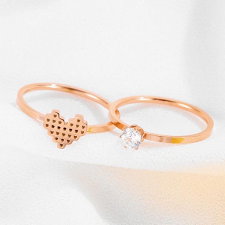 Bộ 2 Nhẫn Nữ Titan Không Đen TT 1358